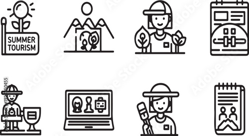 Diverse group of people engaged in various activities and professions Vector