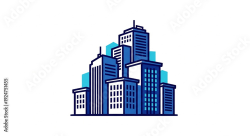 Cityscape of modern buildings and skyscrapers in a vibrant urban environment.