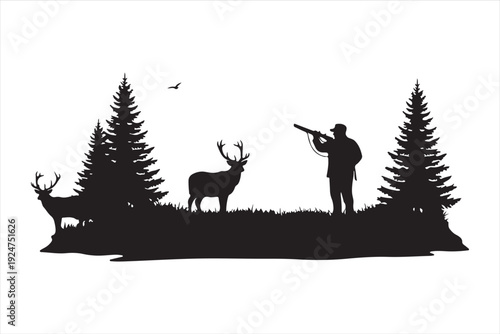 hunter with rifle silhouette