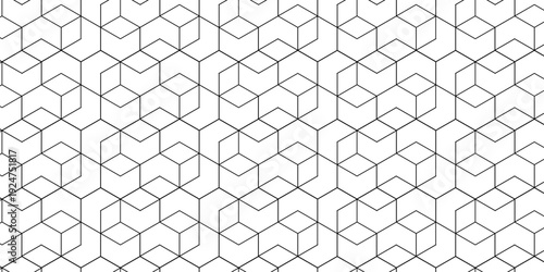 Vector abstract square modern tech grid line box. metal cube creative geometric fabric wall tiles gradient web triangle diamond honeycomb hexagon art decorative textile design.