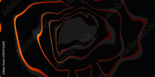 Black and golden liquid refracted waves abstract luxury background. Vector design