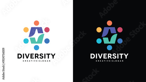 Creative Strategic Partnership and Teamwork Symbol Vector Template for Modern and Inclusive Corporate Identity