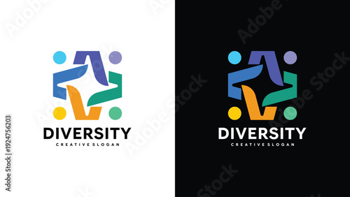 Creative Human Relations and Global Network Symbol Vector Template for Human Resources Consulting Firm