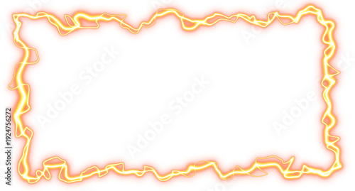 Magical Fire Energy Frame with Glowing Particles