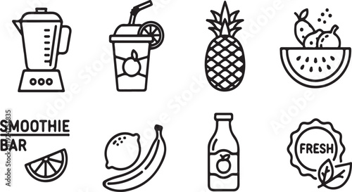 Assorted healthy food and drink items for a balanced diet and lifestyle Vector