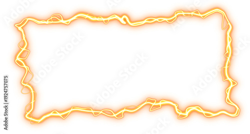 Electric Orange Neon Light Border with Glowing Effect