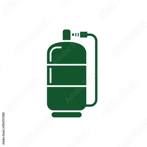 A green graphic of a propane tank with a valve on top.