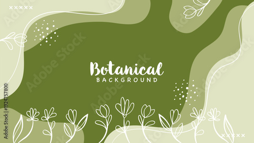 Nature Green Botanical Flowers Banner Background Illustration