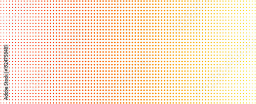 Abstract red and yellow Halftone Dot Pattern Background Gradient. vector illustration