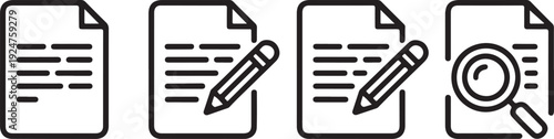 Document editing and search icons