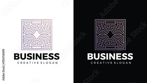 Luxury Abstract Geometric Business Logo Template with Modern Line Elements for Corporate Brand Identity