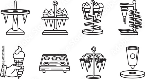 A variety of kitchen scales and measuring tools for accurate cooking Vector