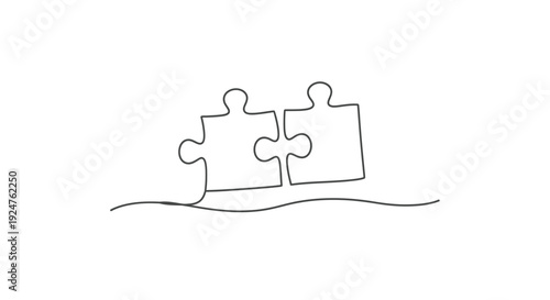 Two puzzle pieces connecting, symbolizing teamwork and solutions