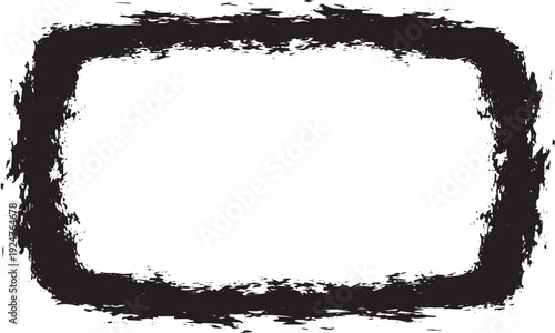 Black grunge rectangular frame vector