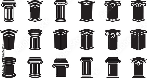 Collection of various ancient Greek and Roman column designs