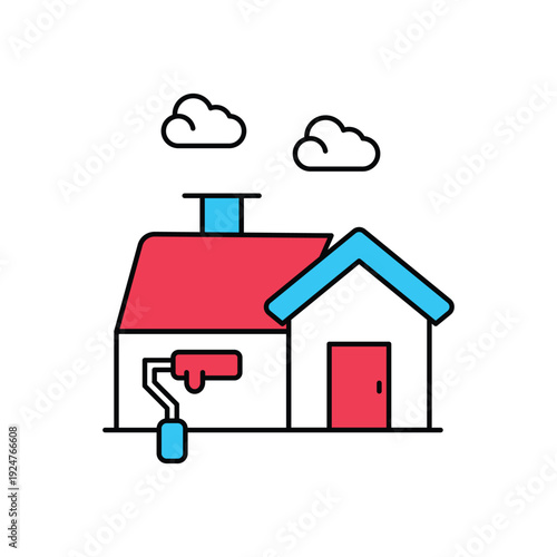 Paint Roller icon clean and modern vector illustration