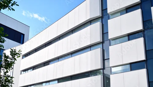 Obraz Modern Architectural Marvel - A Contemporary Building with Clean Lines and Design.