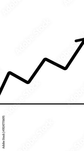 Black line graph with a downward trend on a white background chart