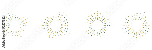 Sound equalizer icons with abstract Halftone Circular Shape Background. Three colorful abstract halftone circular shapes with  dots, for modern design use.