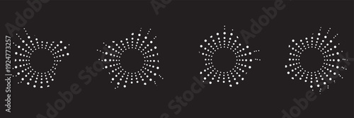 Sound equalizer icons with abstract Halftone Circular Shape Background. Three colorful abstract halftone circular shapes with  dots, for modern design use.