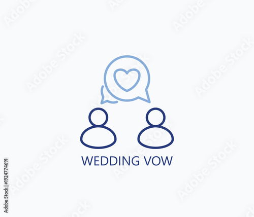 Wedding Vow Icon Or Logo Isolated Vector Illustration