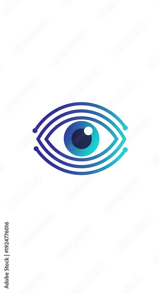 Obraz premium Serene Blue Eye: Abstract Vector Art