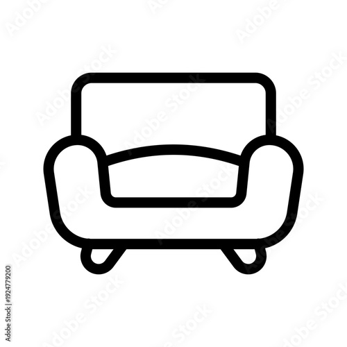 Comfortable Couch icon set for living room furniture and modern home decor design