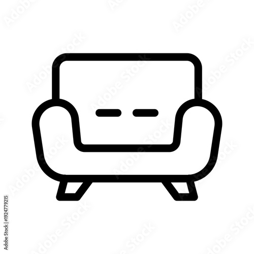 Comfortable Couch icon set for living room furniture and modern home decor design