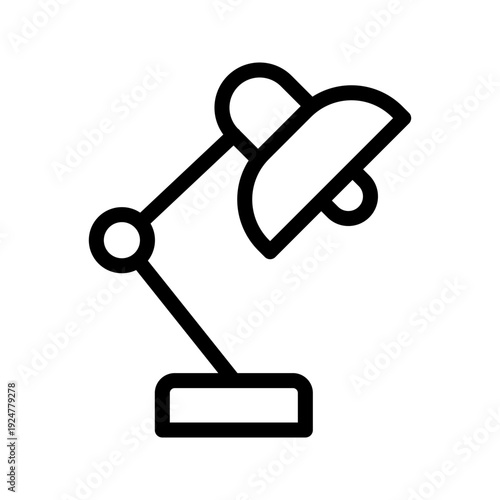 Modern Desk Lamp icon set for workspace lighting, office decor and study design