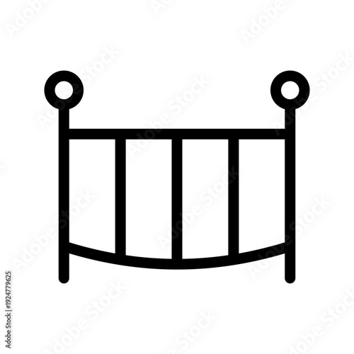 Cozy Baby Crib icon set for nursery, infant care, and children’s room design