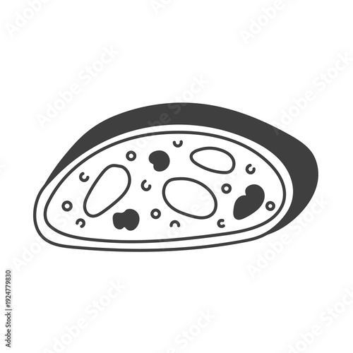 Cantucci Almond Biscuit Icon. Crunchy Tuscan cookie pieces, traditional baked sweet sketch element. Vector illustration.