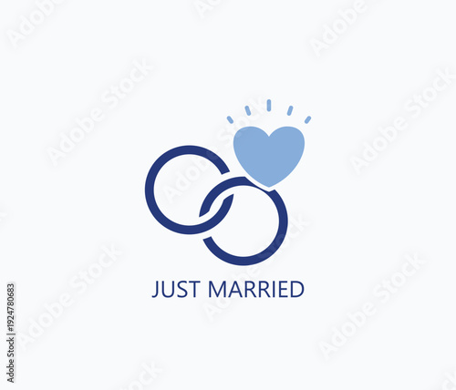 Just Married Icon Or Logo Isolated Vector Illustration