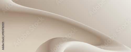 Soft beige abstract gradient background with flowing curved layers and smooth creamy tones