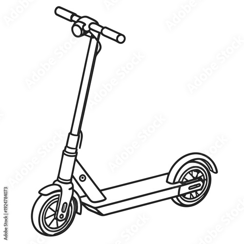 Eco Friendly Urban Transport Electric Scooter Micro Mobility Vector Icon