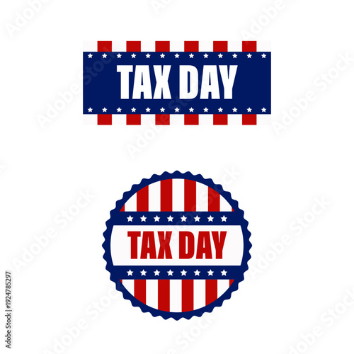 tax day stamp with american style for element design
