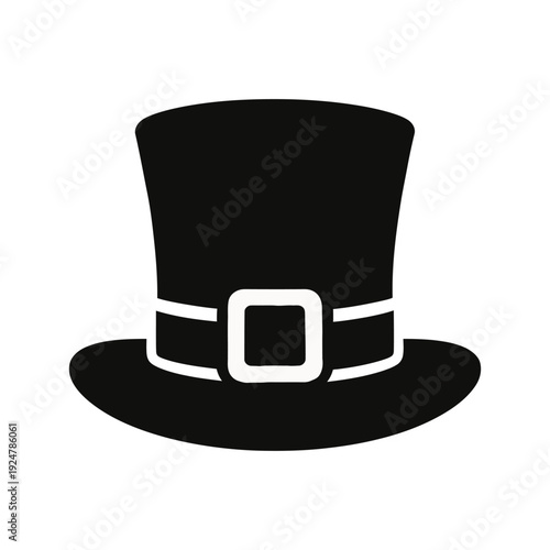 St. Patrick's day hat simple flat black silhouette icon