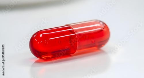 Red pills in a glass