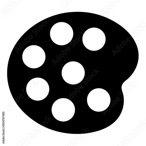 Black and white graphic of a makeup palette