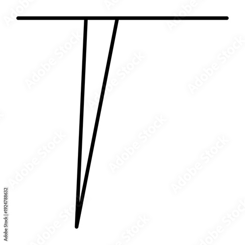 Minimalist Abstract Letter T Line Art Illustration
