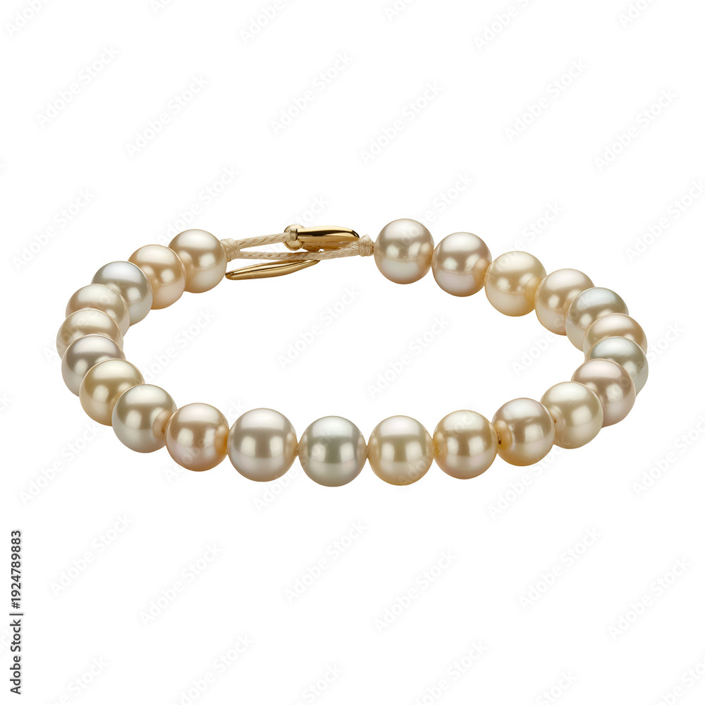 Fototapeta premium Pearl necklace isolated on white background, luxury jewelry accessory elegant beads string gift fashion close-up