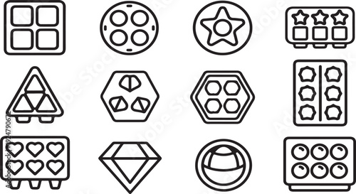 A variety of unique and interesting shapes and patterns Vector