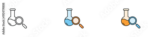 Medical lab research icon vector. Chemical testing symbol for scientific analysis and discovery. Vector Illustration.