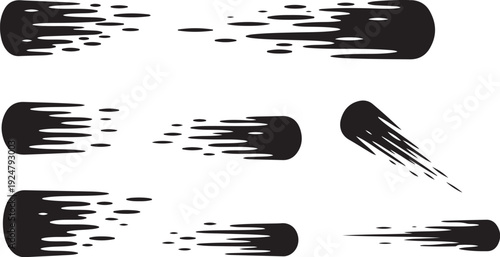 Black and white abstract motion blur graphic design elements