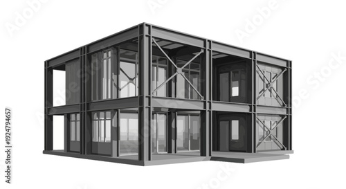 Industrial steel frame building construction structure