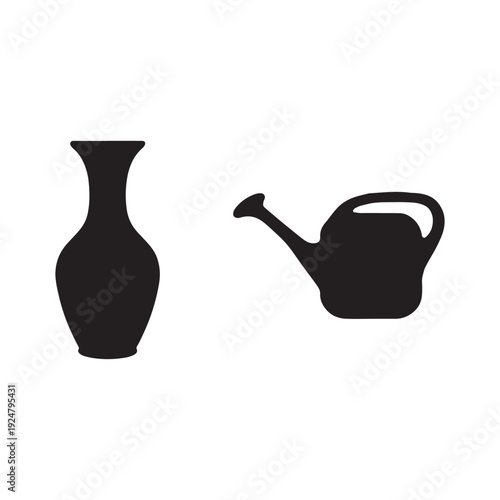 White ceramic jug isolated on white background simple pottery container illustration