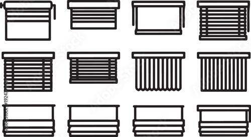 A collection of various window and door designs with different styles and materials Vector