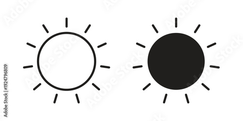 Sun icon. linear style sign for mobile concept and website ui design