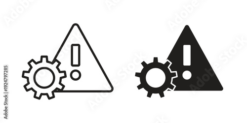 Technical warning icon. linear style sign for mobile concept and website ui design
