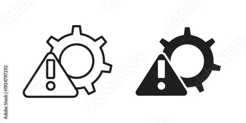 Technical warning icon. linear style sign for mobile concept and website ui design