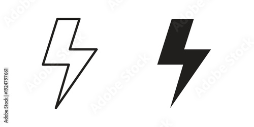 Thunder bolt icon. linear style sign for mobile concept and website ui design